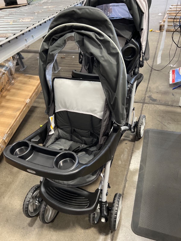 Photo 4 of Graco DuoGlider Double Stroller | Lightweight Double Stroller with Tandem Seating, Glacier
