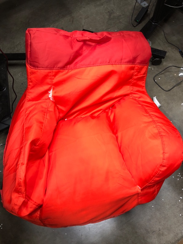 Photo 2 of *Ripped-See Photos* Big Joe Dorm 2.0 Bean Bag Chair, Two Tone Red Red Dorm Two Tone Bag Chair