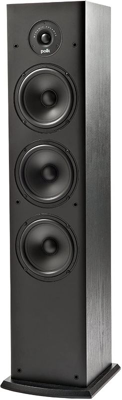 Photo 1 of Polk Audio T50 150 Watt Home Theater Floor Standing Tower Speaker (Single, Black) - Hi-Res Audio with Deep Bass Response | Dolby and DTS Surround
