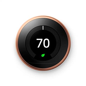 Photo 1 of Google Nest Learning Thermostat - Programmable Smart Thermostat for Home - 3rd Generation Nest Thermostat - Works with Alexa - Copper
