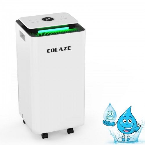 Photo 1 of 1800 Sq. Ft Dehumidifier for Home and Basements, COLAZE 30Pints Dehumidifiers with Auto or Manual Drainage with Drain Hose, 0.66 Gallon Water Tank, Auto Deforest, Dry Clothes Function
