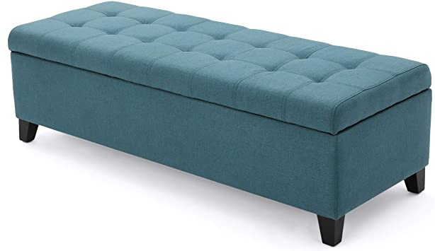 Photo 1 of Christopher Knight Home Mission Fabric Storage Ottoman, Dark Teal
