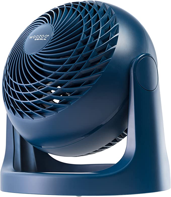 Photo 1 of IRIS USA WOOZOO Quiet Personal Air Circulating Fan, Large Table Fan, Navy
