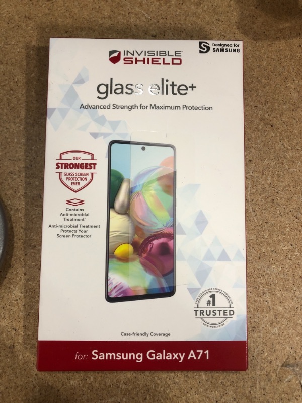 Photo 2 of ZAGG Invisible Shield Glass Elite Plus - Screen Protector - Made for Samsung Galaxy A71 - Case Friendly, Clear (200105141)
