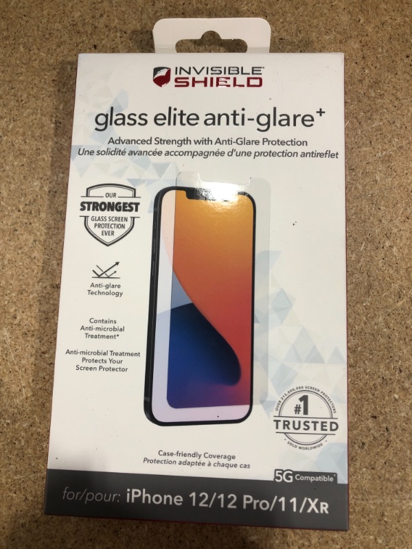 Photo 2 of ZAGG InvisibleShield Glass Elite Anti-Glare Plus - Blocks Glare from your device - Made for New iPhone 6.1" 2020/11/XR
