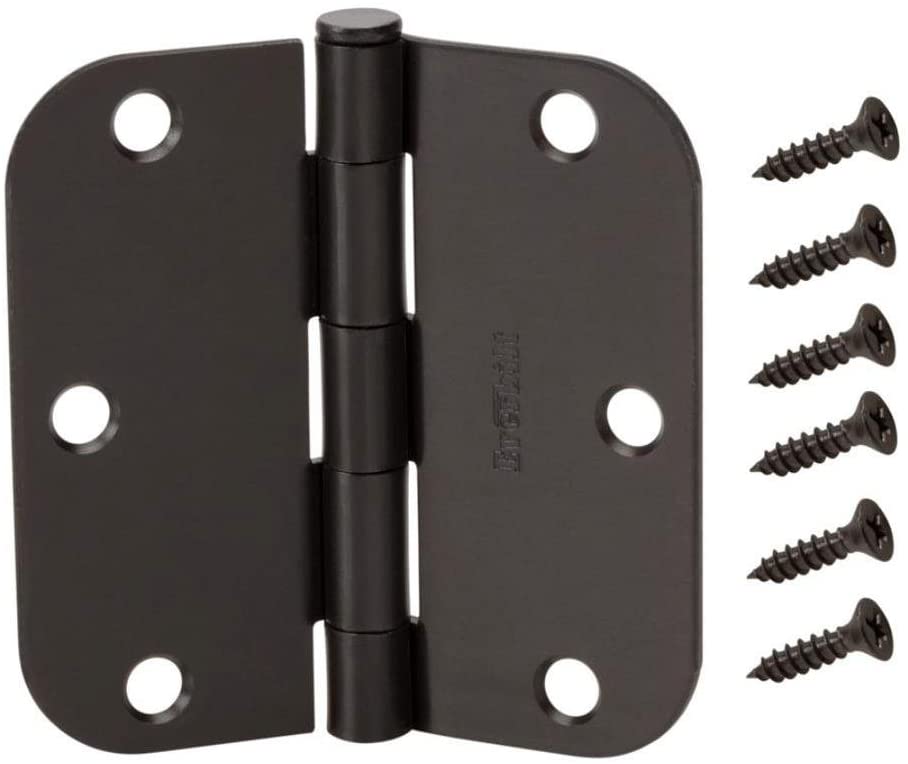 Photo 1 of 3-1/2 in. Oil-Rubbed Bronze 5/8 in. Radius Door Hinges (12-Pack)--2 pack 
