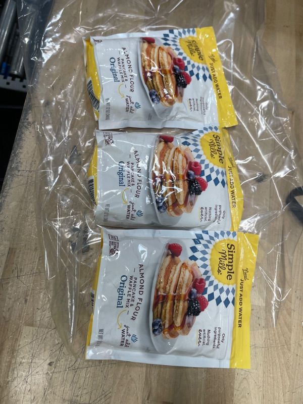 Photo 2 of **NONREFUNDABLE**BEST BY 2/12/2022**
Simple Mills Just Add Water Almond Flour Pancake & Waffle Mix, Gluten Free, Good for Breakfast, Nutrient Dense, 12oz, Pack of 3