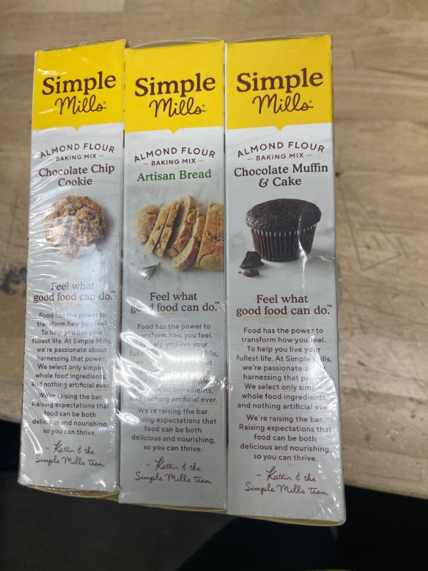 Photo 2 of **NONREFUNDABLE**BEST BY: 10/21/2022**
Simple Mills, Baking Mix Variety Pack, Chocolate Muffin & Cake, Chocolate Chip Cookie, Artisan Bread Variety Pack, (Packaging May Vary), 10.4 Ounce (Pack of 3)
