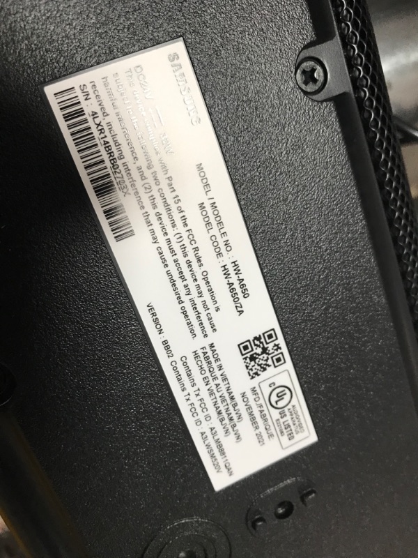 Photo 1 of Samsung HW-A650 Sound Bar System - Subwoofer 3.1-channel 7 Speakers HD
