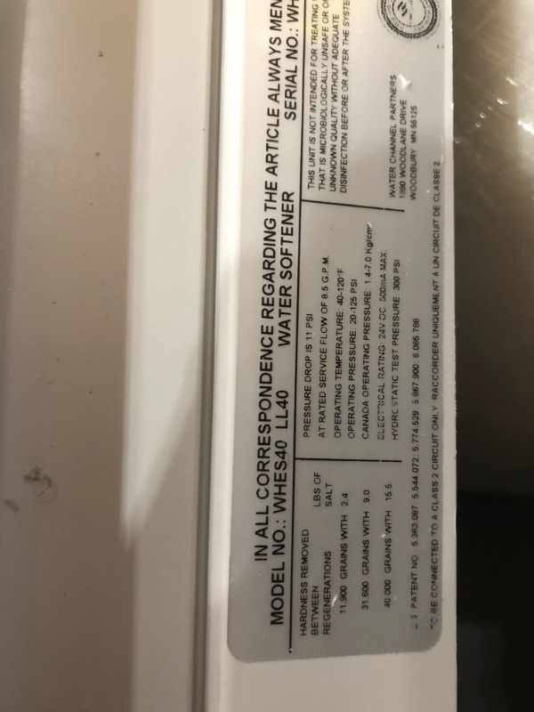 Photo 6 of Whirlpool WHES40E 40,000 Grain Softener | Salt & Water Saving Technology | NSF Certified | Automatic Whole House Soft Water Regeneration, White
