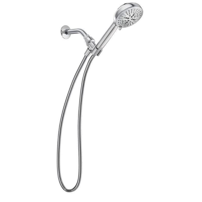 Photo 1 of (MISSING RUBBER RINGS) 
MOEN HydroEnergetix 8-Spray Patterns with 1.75 GPM 4.75 in. Wall Mount Single Handheld Shower Head in Chrome, Grey
