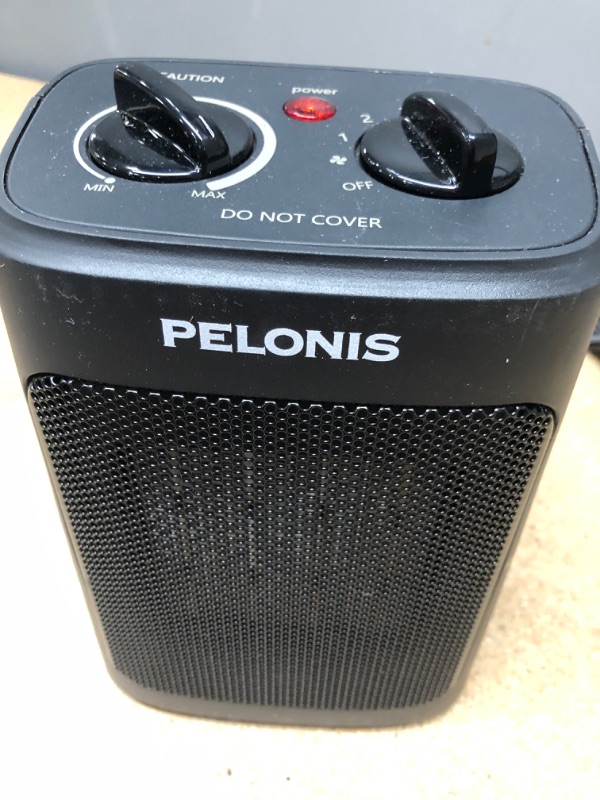 Photo 3 of (COSM DAMAGES) 
Pelonis 1500-Watt 9 in. Electric Personal Ceramic Space Heater with Thermostat, Black
