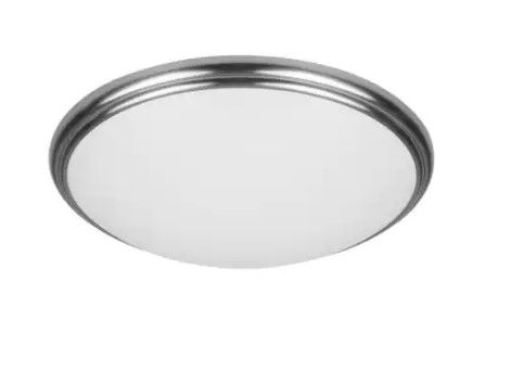 Photo 1 of 12 in. Brushed Nickel and Oil-Rubbed Bronze Selectable Integrated LED Flush Mount with Interchangeable Trim