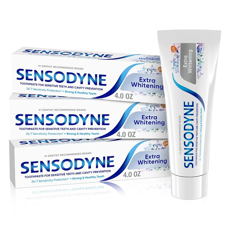 Photo 1 of 09-2023, Sensodyne Extra Whitening Sensitive Teeth Whitening Toothpaste - 4 Ounces (Pack of 3) NOT REFUNABLE.
