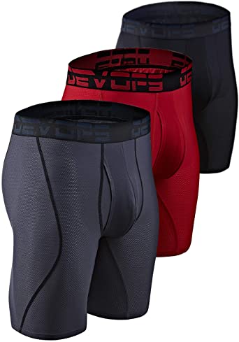 Photo 1 of DEVOPS Men's Perfomance Cool Dry Mesh Underwear Boxer Trunk 6-inch Brief (3 Pack)- XL