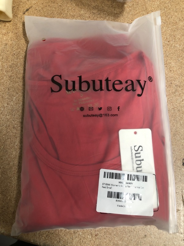 Photo 2 of Subuteay Thermal Underwear for Women Long Johns Set Fleece Lined Ultra Soft Scoop Neck, Small
