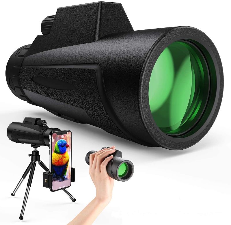 Photo 1 of **DIFFERENT FROM STOCK PHOTO**
Monocular Telescope - 12X50 High Power HD Monoculars & Tripod Waterproof Pocket Scope for Smartphone 