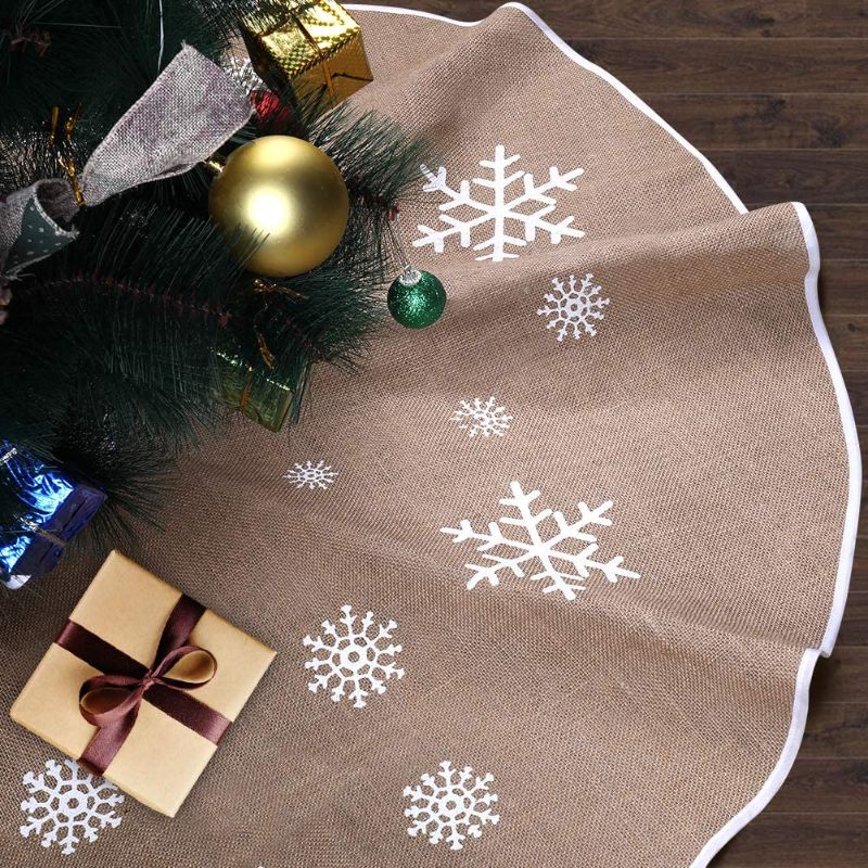 Photo 1 of **SET OF 3**
DEKINMAX Christmas Tree Skirt-48 inches, Popular Burlap And Snowflake Pattern Christmas Tree Skirt For Home Decorations ,Xmas Tree Ornaments for Xmas Party and Holiday Decorations
