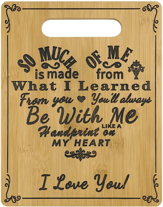 Photo 1 of **SET OF 2**
Cutting Board, Heart - Mothers Gift - Special Love Heart Poem, Bamboo Cutting Board for Gift, Best Gift for Mother's Day, Engraved Side for Decor Display or Hanging Reverse Side for Usage…
