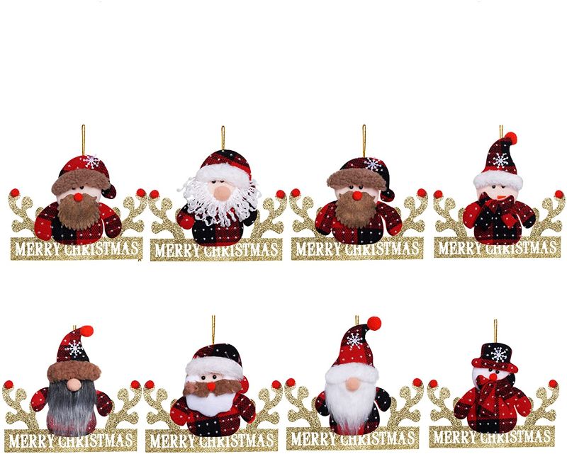 Photo 1 of **PACK OF 2**
Haakong 8pcs Christmas Tree Plush Ornaments Sets Xmas Tree Hanging Plush Decoration Christmas Tree Pendan Special Festive Season Santa Snowman Gnome Decorate
