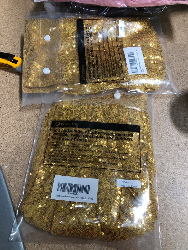 Photo 1 of **SET OF 2**
Gold Valance, Sequin Window Valance,Window Treatment Valances for Living Room?Kitchen & Bedroom, 52" x 16"
