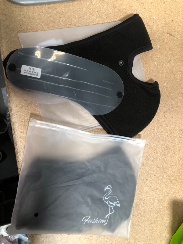 Photo 1 of **SET OF 2**
Ellsang Fleece Mask with PVC*, Reusable and Breathable Mask, Anti Fog Dust Oil Splash Wind and Dust Resistant for Cooking Driving Fishing(Black)