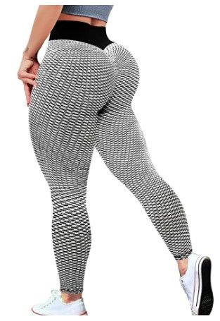 Photo 1 of **SET OF 3**
KINGJOZE High Waisted Yoga Pants for Women Stretchy Tummy Control Butt Lifting Booty Textured Leggings Running Workout Tights (XL)
