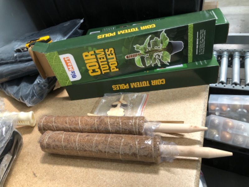 Photo 2 of **SET OF 3**
Biz Mart Presents Set of 2 Moss Poles extendable to 31.4 inch with 24 Paper Twist Ties & 5 Bamboo Plant Labels for Climbing Plants - 31.4 Inch Coir Totem Plant Support Stakes for Indoor Potted Plants
