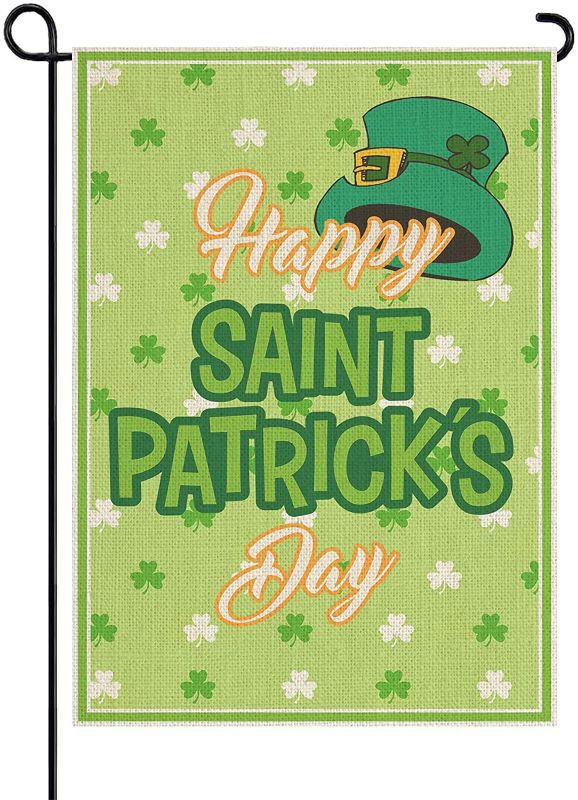 Photo 1 of **set of 2**
St. Patrick's Day Garden Flag Flags 12 X 18 Inch Double Sized Vertical Yard Sign Home Decoration House Door Decor Decorations St Wreaths For Front Beer Holiday Yellow Green Shamrocks Gifts
