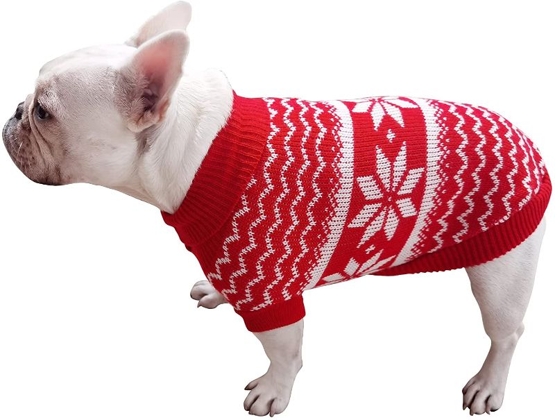 Photo 1 of **set of 2**
D KING D KING Turtleneck Dog Holiday Sweater,Christmas Dog Sweaters for Small Dogs (Small, 30cm)
