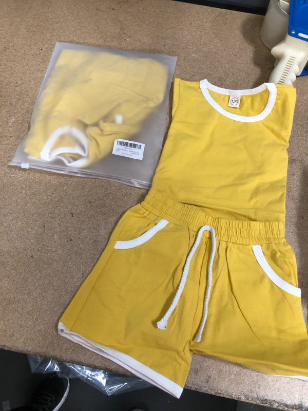 Photo 2 of **SET OF 2**DIFFERENT FROM STOCK PHOTO
Summer Toddler Baby Boy Girls Clothing Outfits Short Sleeve T-shirt Top Shorts Pants Tracksuits Clothes Sets 2PCS Yellow  4-5Years
