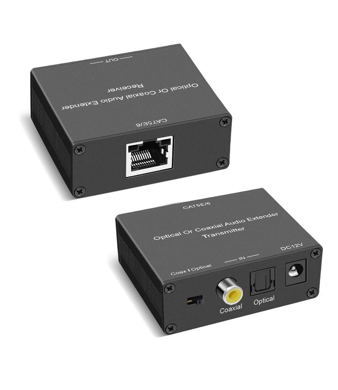 Photo 1 of Digital Audio Extender Toslink/Coaxial Audio Extender SPDIF/Toslink Reach 500 Feet Via CAT5E/6