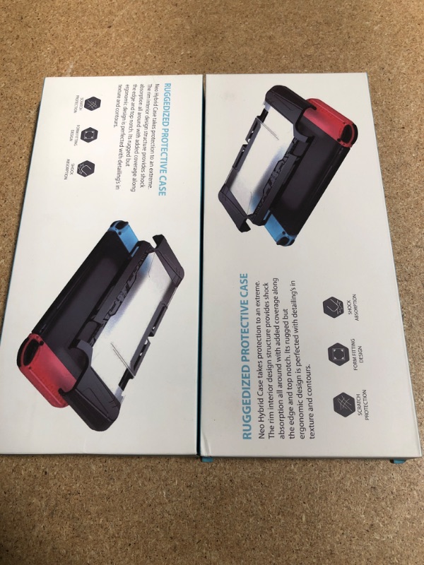 Photo 2 of  2 Cases for Nintendo Switch.Suitable the charging dock, protective case screen protector, protection heavy-duty protective case , with shock absorption and anti-scratch (black) *CASE ONLY * Sold as set nonrefundable 