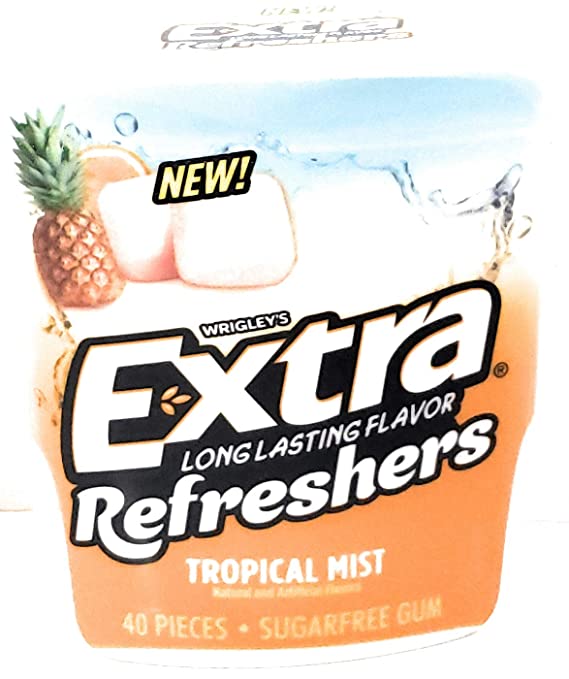 Photo 1 of ** EXP: 06/22**  ** SETS OF 2** 
ALL NEW! Sugar Free Extra Gum Tropical Mist Long Lasting Flavor, 40 Pieces (1 Per Order)
