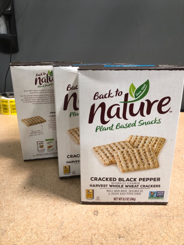 Photo 2 of ** SETS OF 3**    ** EXP:  MAR 25 2022****NON REFUNDABLE *** 
Back to Nature Cracked Black Pepper Harvest Whole Wheat Crackers 8.5 oz. Box, Size: 8.5 oz
