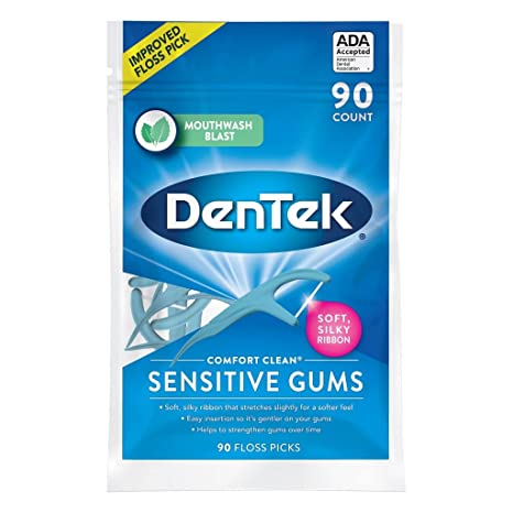 Photo 1 of ** SETS OF 3**
DenTek Comfort Clean Sensitive Gums Floss Picks, Soft & Silky Ribbon, 90 Count
