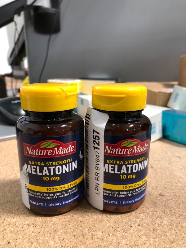 Photo 2 of ** SETS OF 2**    ** EXP:NOV 2022**
** NON-REFUNDABLE**
Nature Made Extra Strength Melatonin 10 mg Tablets, 30 Count Sleep Aid Supplement
