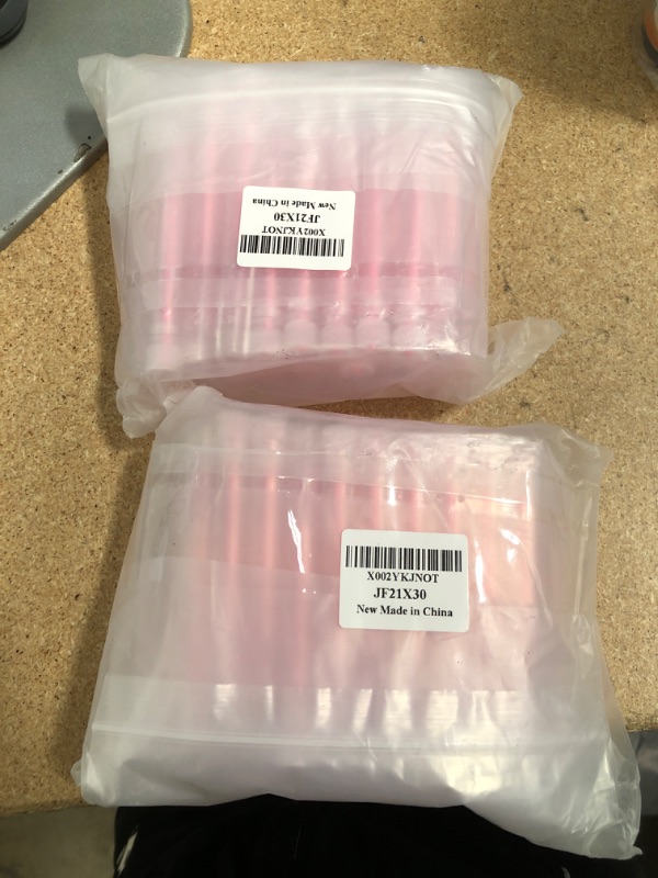 Photo 2 of ** SETS OF 2**
JOYYU 50PCS 12x100 Plastic Test Tubes with Perforated Caps 50PCS Disposable Eyelash Brushes for DIY Women Makeup Lash Wand Tubes, Pink-2

