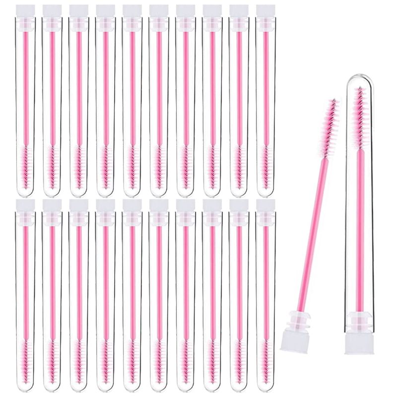 Photo 1 of ** SETS OF 2**
JOYYU 50PCS 12x100 Plastic Test Tubes with Perforated Caps 50PCS Disposable Eyelash Brushes for DIY Women Makeup Lash Wand Tubes, Pink-2
