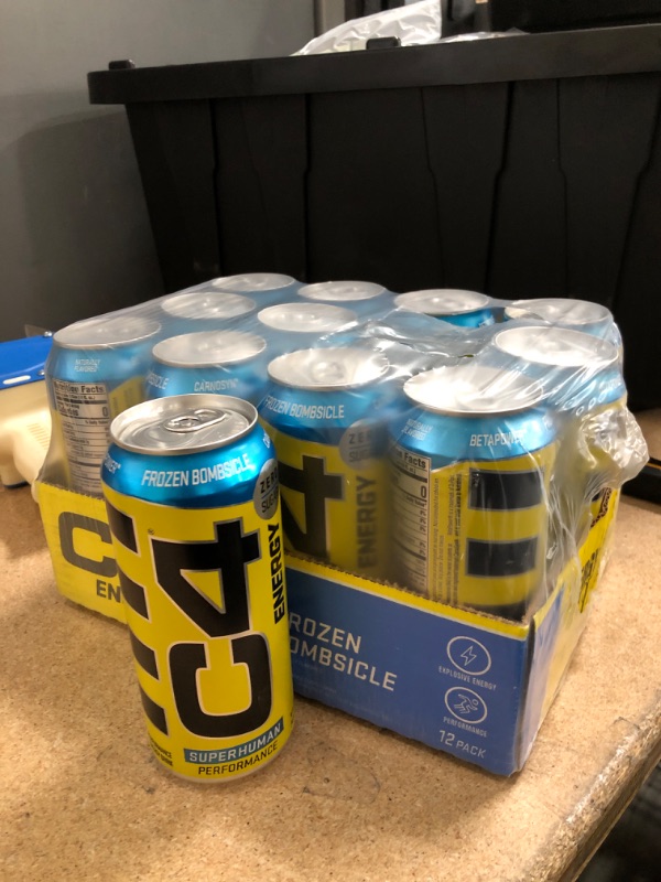 Photo 2 of ** EXP: 04/2023**  NON-REFUNDABLE** SOLD AS IS **
C4 Energy Drink 16oz (Pack of 12) - Frozen Bombsicle - Sugar Free Pre Workout Performance Drink with No Artificial Colors or Dyes
