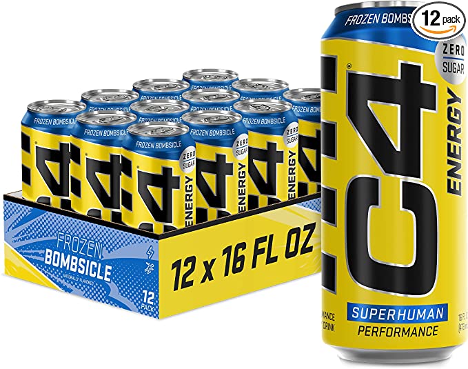 Photo 1 of ** EXP: 04/2023**  NON-REFUNDABLE** SOLD AS IS **
C4 Energy Drink 16oz (Pack of 12) - Frozen Bombsicle - Sugar Free Pre Workout Performance Drink with No Artificial Colors or Dyes
