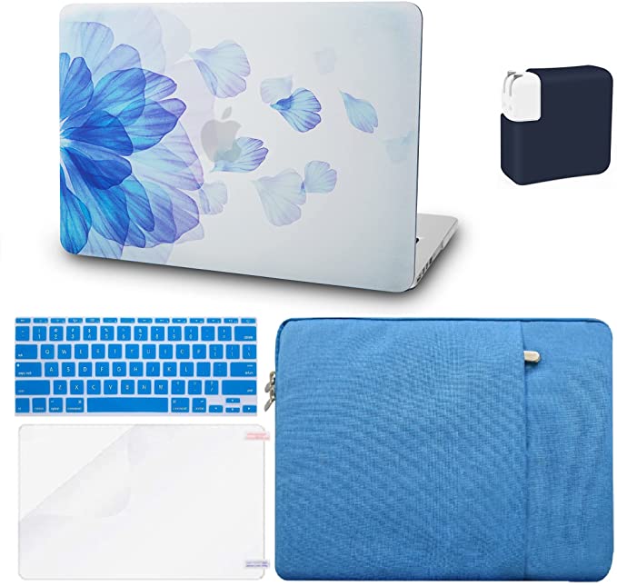 Photo 1 of KECC Compatible with MacBook Air 13 inch Case A1932 Retina Display + Touch ID Plastic Hard Shell + Keyboard Cover + Sleeve + Screen Protector (Blue Water Paint)