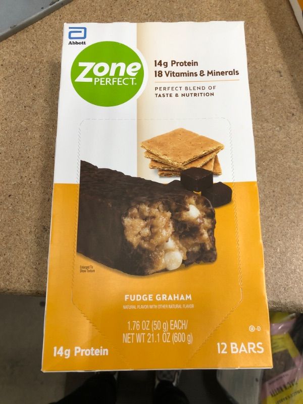 Photo 2 of ** EXP:  MAY 1 2022** NON- REFUNDABLE**
ZonePerfect Protein Bars, Fudge Graham, 14g of Protein, Nutrition Bars With Vitamins & Minerals, Great Taste Guaranteed, 12 Bars