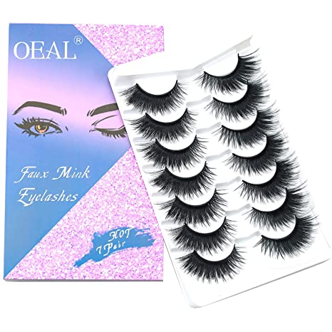 Photo 1 of **SETS OF 2**
OEAL 6D Mink Eyelashes Faux Thick Long Handmade False Eyelashes Natural Fluffy Wispy Cross Fake Eyelashes for Girls|7 Pairs Thursday Style
