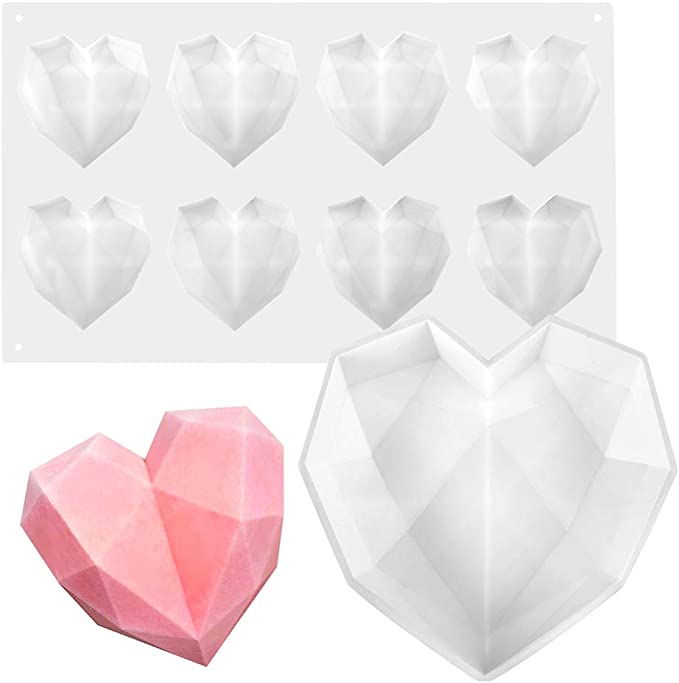 Photo 1 of ** SETS OF 2**
Professional Heart Shaped Molds for Chocolate, 1 Big Mold + 1 Small Silicone Mold with 8 Cavities – Easy Release – Oven and Freezer Safe – Ideal for Cake, Chocolate, Candy, Soap on Valentine’s Day