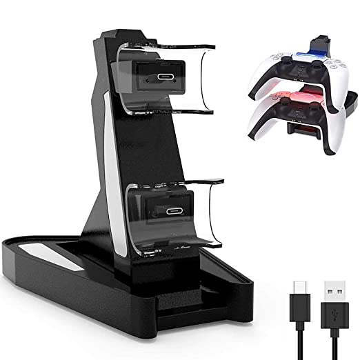 Photo 1 of ** SETS OF 2**
PS5 DualSense Controller Charger, Aosai Playstation 5 Controller Charger Charging Docking Station Stand.Dual USB Fast Charging Station & LED Indicator for Sony PS5 DualSense Controller (White)
