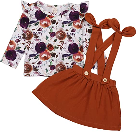 Photo 1 of ** SETS OF 2**
Toddler Baby Girl Linen Suspender Skirt Set Long Sleeve Shirts Ruffled Dress Clothes
( 4-ST)