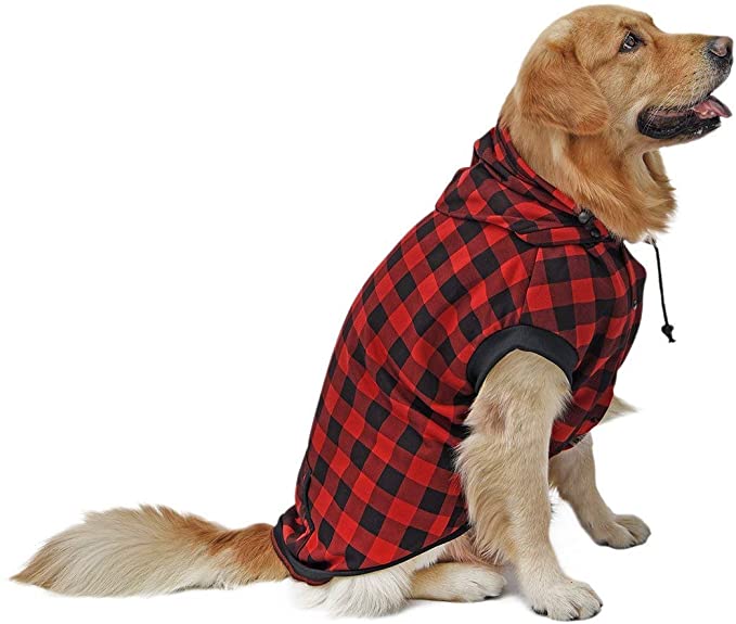 Photo 1 of PAWZ Road Dog Coat Plaid Dog Sweater British Style Dog Vest Windproof Dog Jacket Dog Winter Clothes for Small Medium Large Dogs from Size S to 3XLarge
(LARGE)