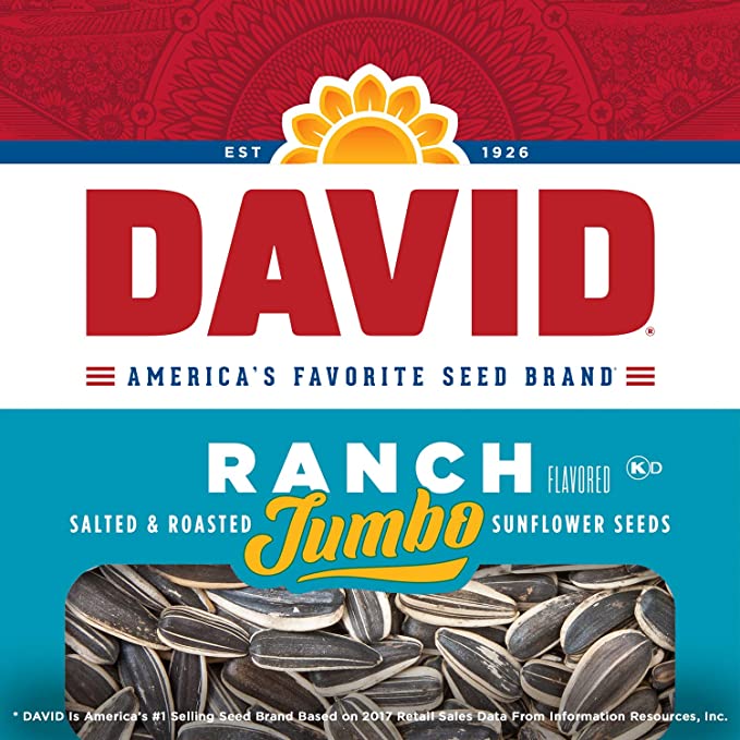 Photo 1 of ** EXP: APR 26 2022** NON-REFUNDABLE** SOLD AS IS**
** SETS OF 3*
DAVID Roasted and Salted Ranch Jumbo Sunflower Seeds, Keto Friendly, 5.25 oz
