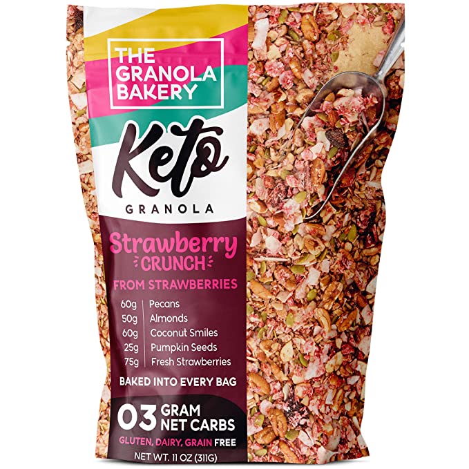 Photo 1 of ** EXP: 04/27/22**  SETS OF 2** NON-REFUNDABLE ** SOLD AS IS **
Strawberry Keto Granola | 3g Net Carb Snack | Low Carb Nut Cereal | Healthy Artisanal Food, 11 Ounces
